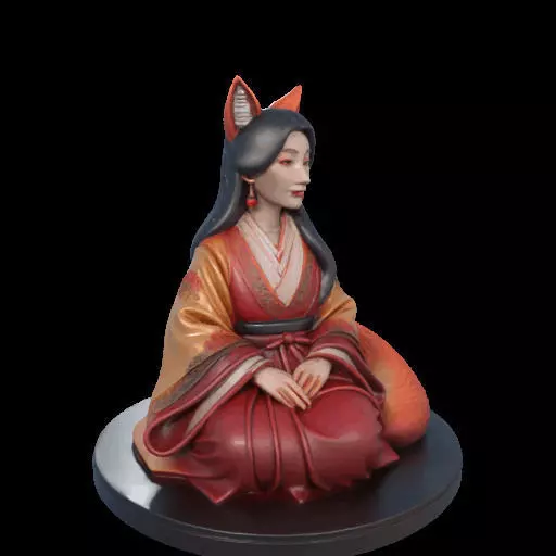 1998COLOR Fox Spirit Woman in Pu Song Ling Style 3D print model_24