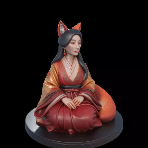 1998COLOR Fox Spirit Woman in Pu Song Ling Style 3D print model_23