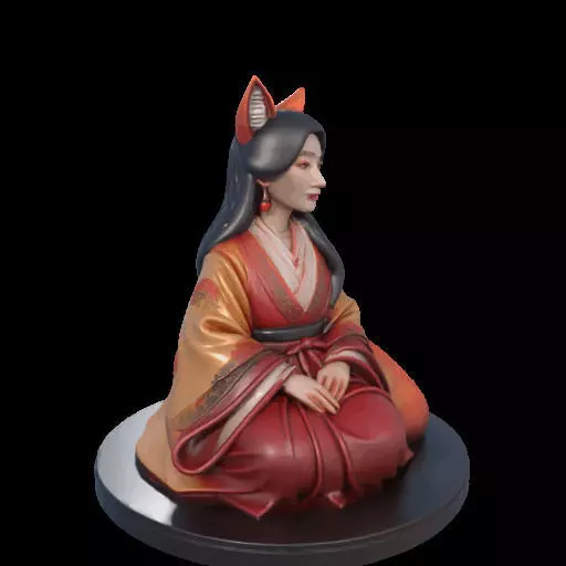 1998COLOR Fox Spirit Woman in Pu Song Ling Style 3D print model_25