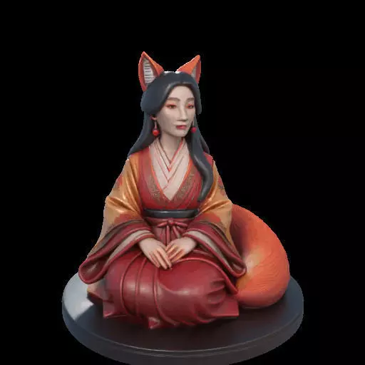 1998COLOR Fox Spirit Woman in Pu Song Ling Style 3D print model_12