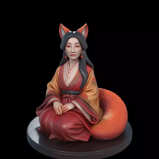 1998COLOR Fox Spirit Woman in Pu Song Ling Style 3D print model_0