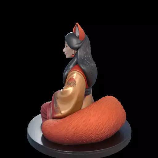 1998COLOR Fox Spirit Woman in Pu Song Ling Style 3D print model_16