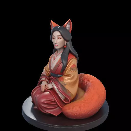 1998COLOR Fox Spirit Woman in Pu Song Ling Style 3D print model_21