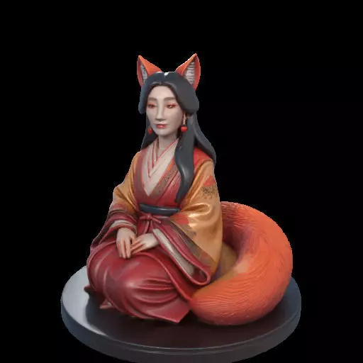 1998COLOR Fox Spirit Woman in Pu Song Ling Style 3D print model_22