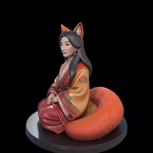 1998COLOR Fox Spirit Woman in Pu Song Ling Style 3D print model_20