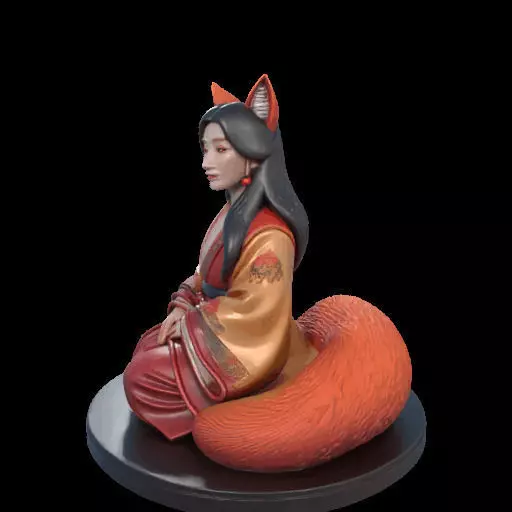 1998COLOR Fox Spirit Woman in Pu Song Ling Style 3D print model_19