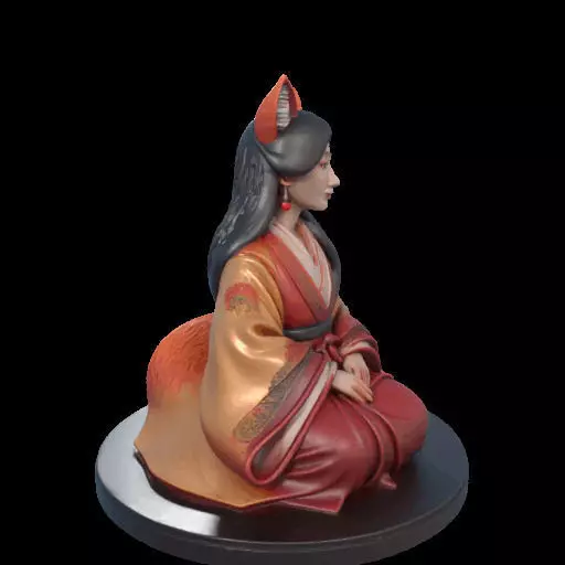 1998COLOR Fox Spirit Woman in Pu Song Ling Style 3D print model_27
