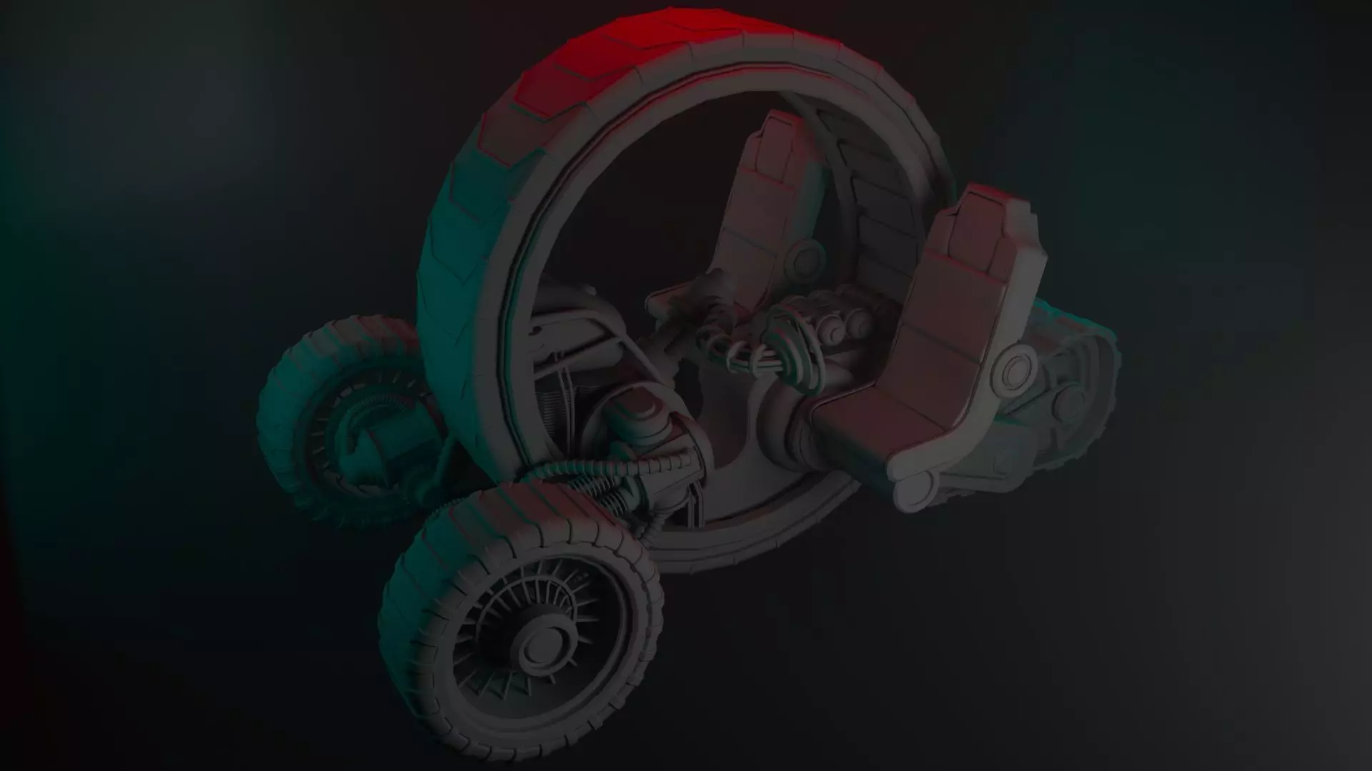 Monowheel Low-poly 3D model