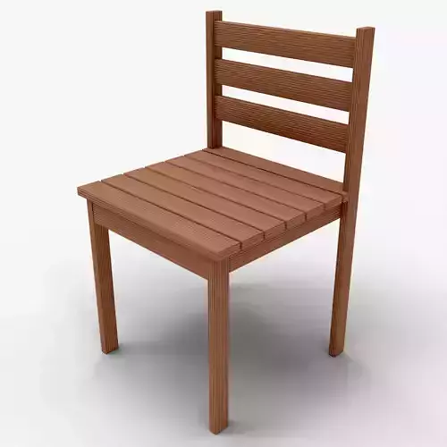 Modern Wooden Dining Chair with Realistic Details for Furniture Low-poly 3D model