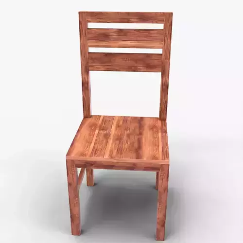  Classic Wooden Dining Chair 3D Model with  PBR Furniture Asset Low-poly 3D model