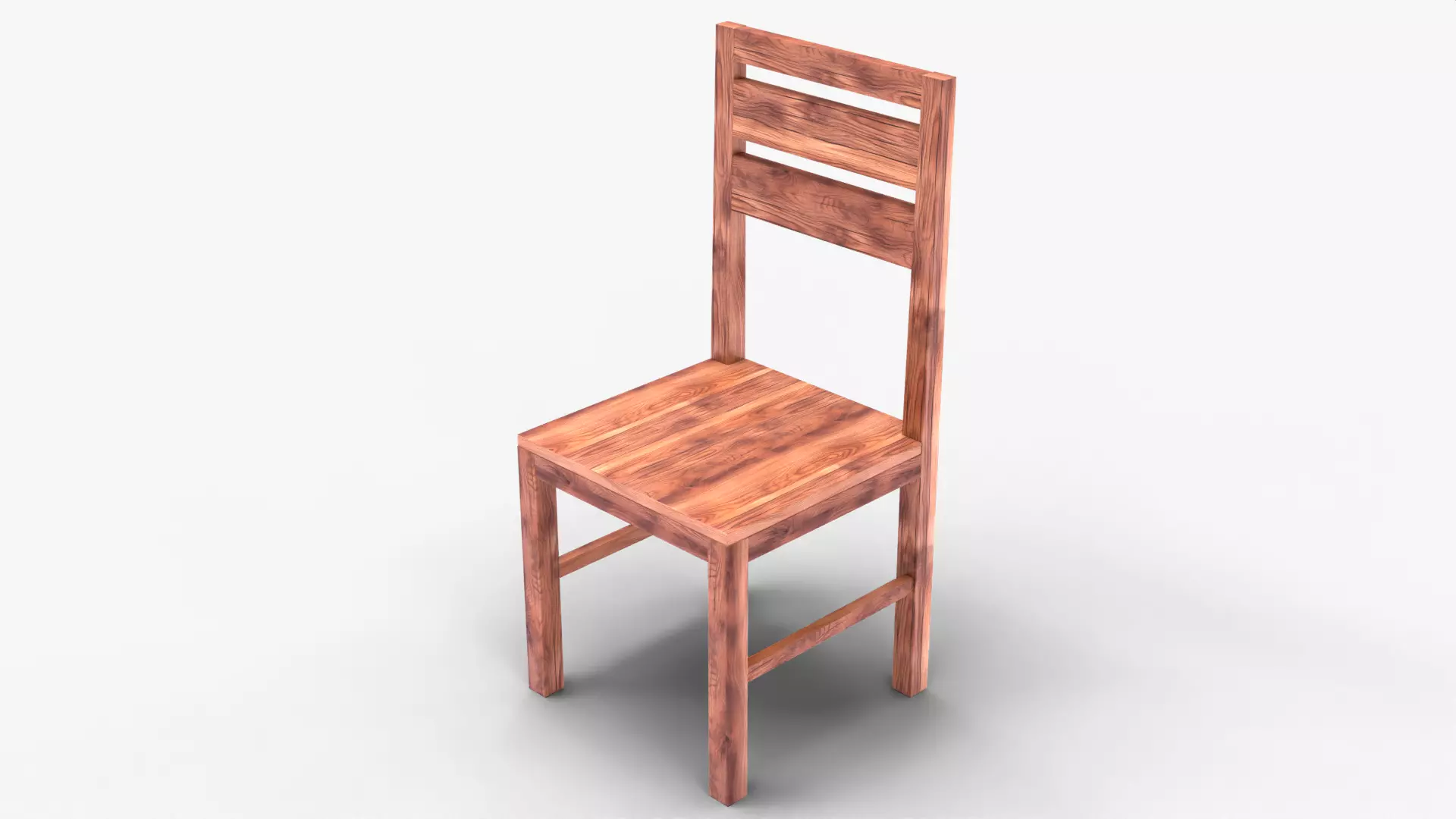 Classic Wooden Dining Chair 3D Model with PBR Furniture Asset Low-poly 3D model