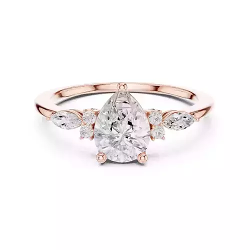 1CT Pear and Marquise Cut Seven Stone Wedding Ring 3DM STL Video 3D print model