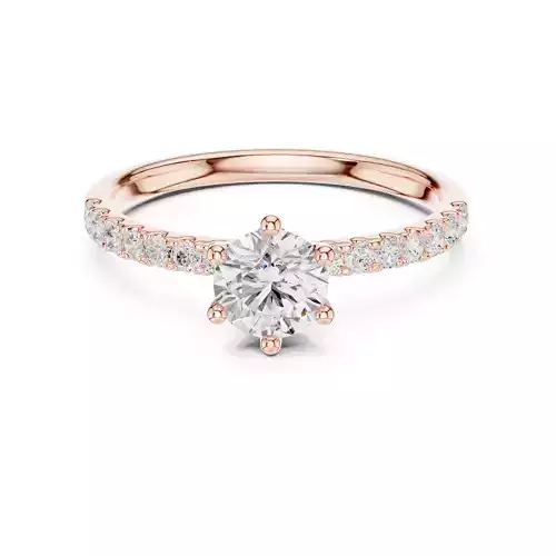 Round Cut Diamond Engagement Wedding Ring 3DM STL Video 3D print model