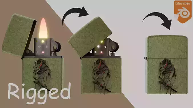Zippo lighter model Low-poly 3D model