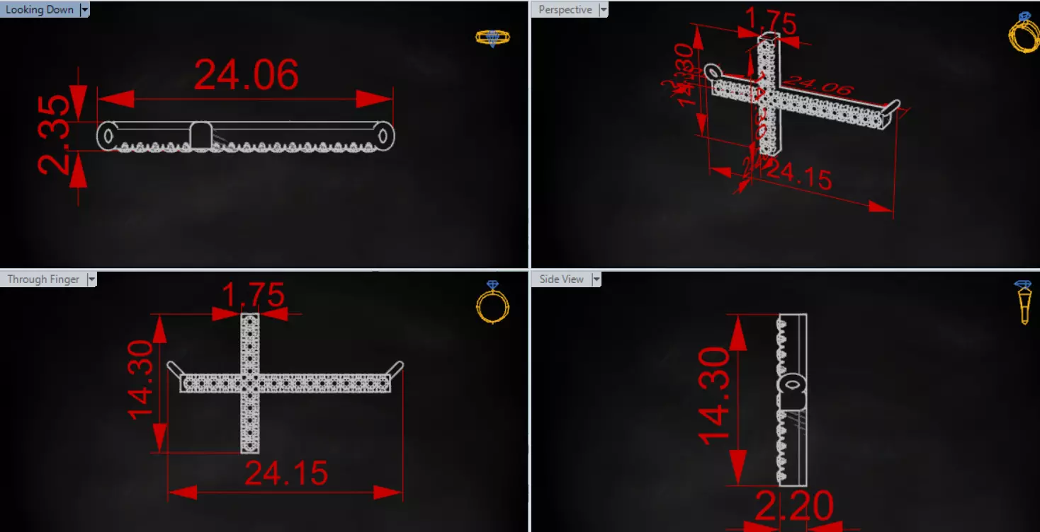 Yellow Gold Cross 3dm STL Pendant with Diamonds Model jp0206 3D print model_21