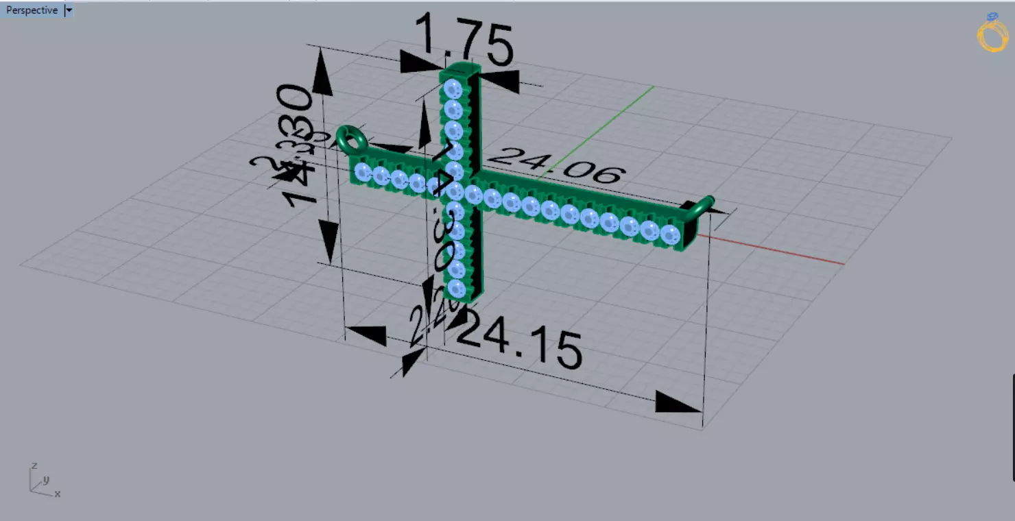 Yellow Gold Cross 3dm STL Pendant with Diamonds Model jp0206 3D print model_11