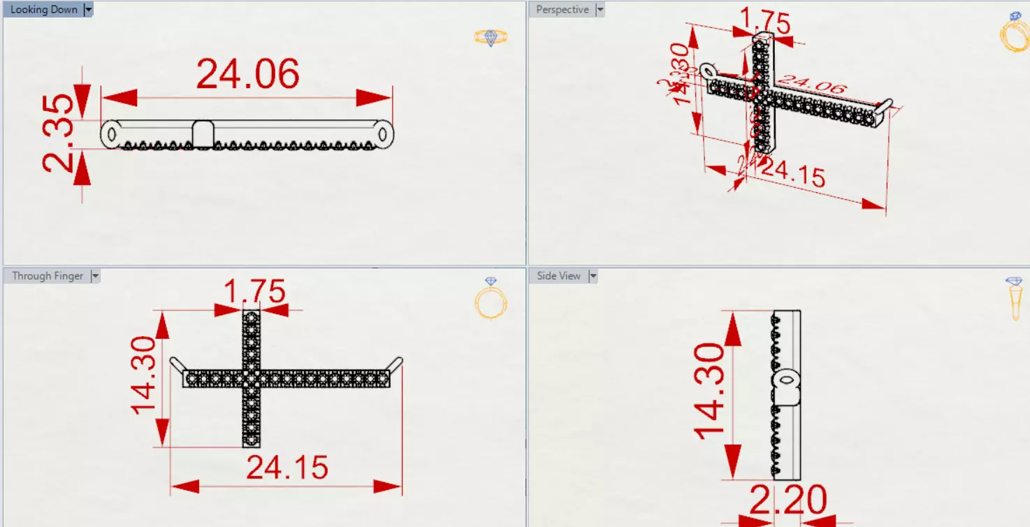 Yellow Gold Cross 3dm STL Pendant with Diamonds Model jp0206 3D print model_22