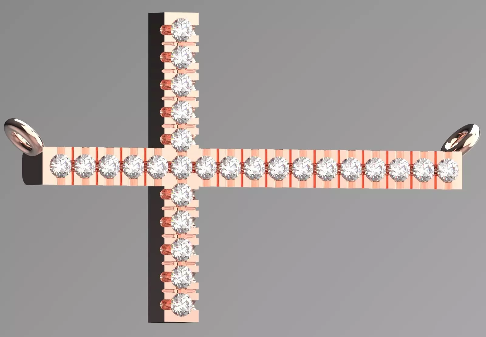 Yellow Gold Cross 3dm STL Pendant with Diamonds Model jp0206 3D print model_17