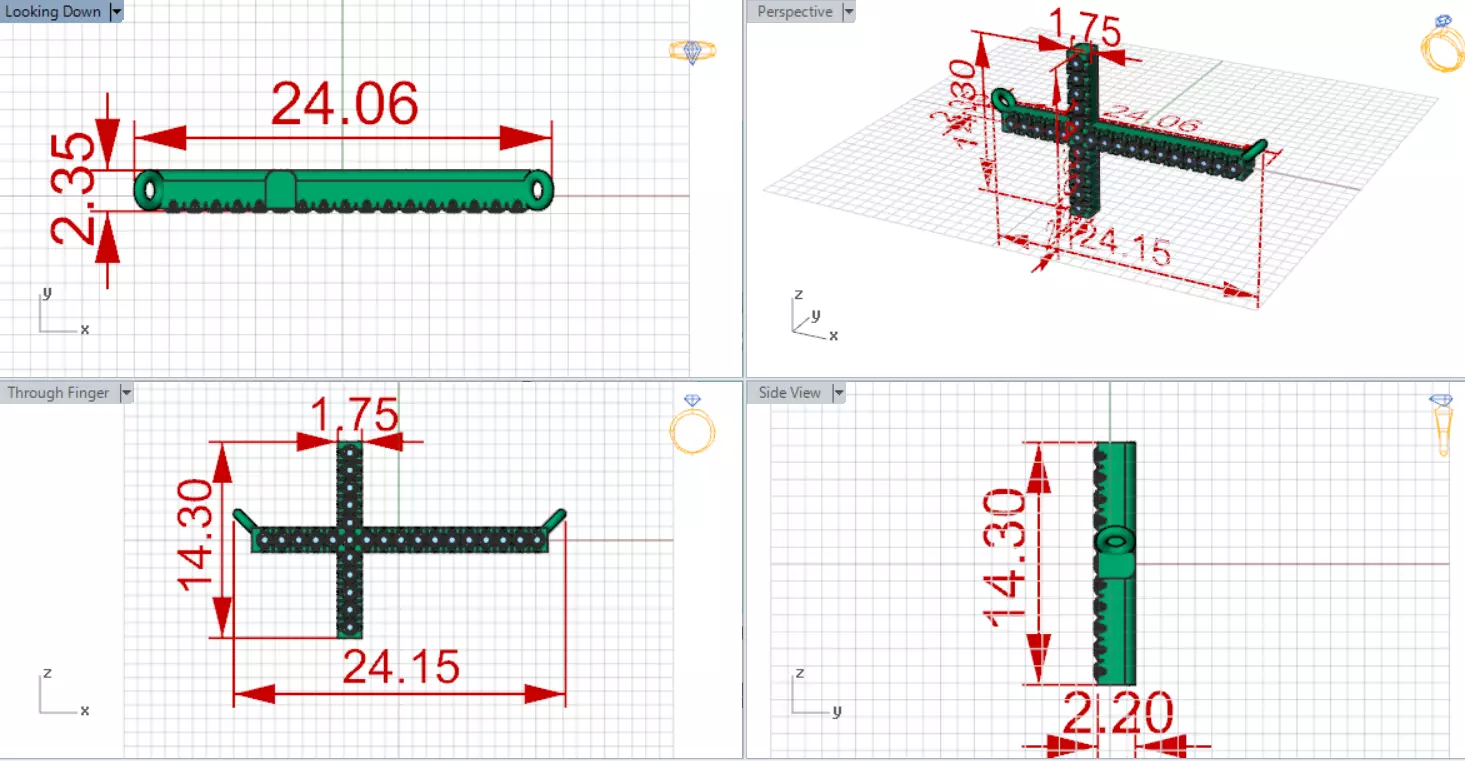 Yellow Gold Cross 3dm STL Pendant with Diamonds Model jp0206 3D print model_20