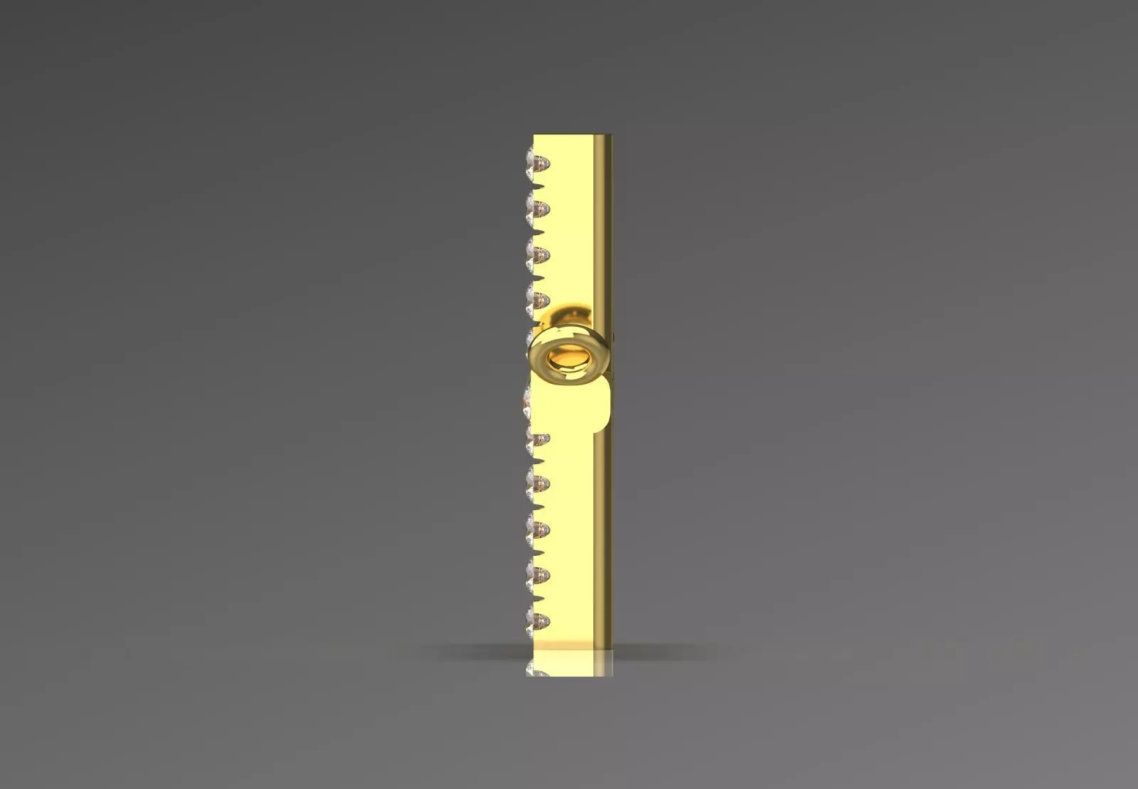 Yellow Gold Cross 3dm STL Pendant with Diamonds Model jp0206 3D print model_3