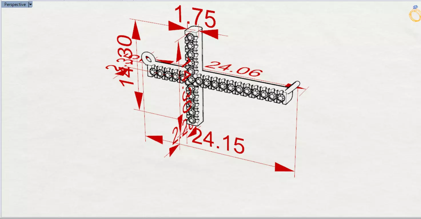 Yellow Gold Cross 3dm STL Pendant with Diamonds Model jp0206 3D print model_23