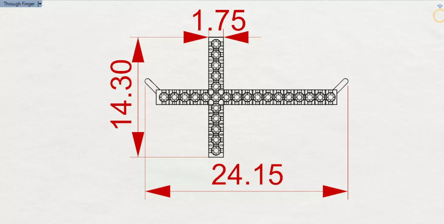 Yellow Gold Cross 3dm STL Pendant with Diamonds Model jp0206 3D print model_25