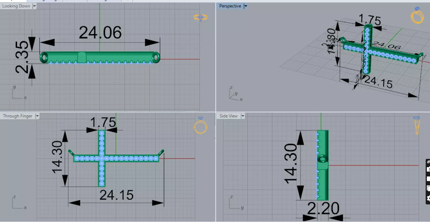 Yellow Gold Cross 3dm STL Pendant with Diamonds Model jp0206 3D print model_8