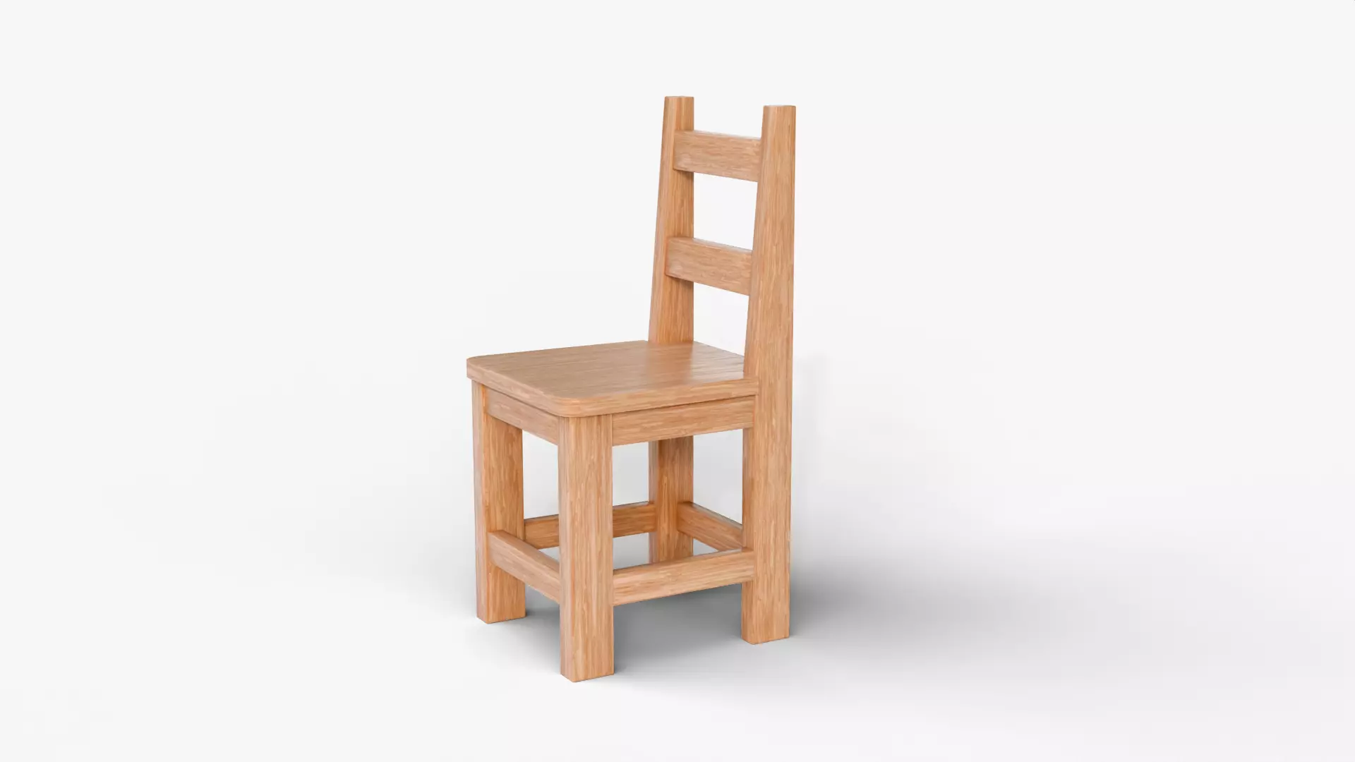 Realistic Wooden Dining Chair for Archviz and Home Design Low-poly 3D model_2