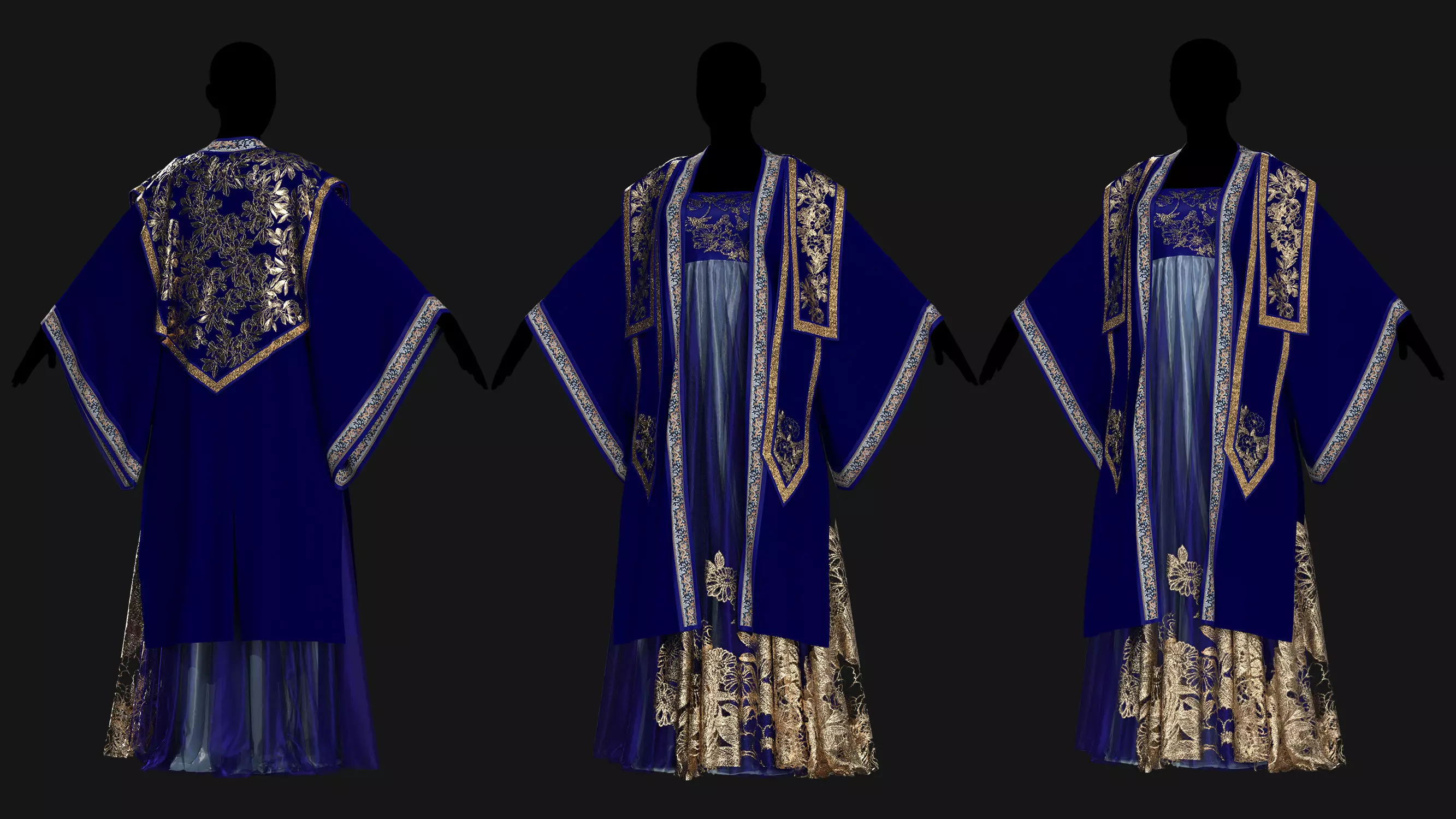 6 Female Kimono Outfit 3D model_16