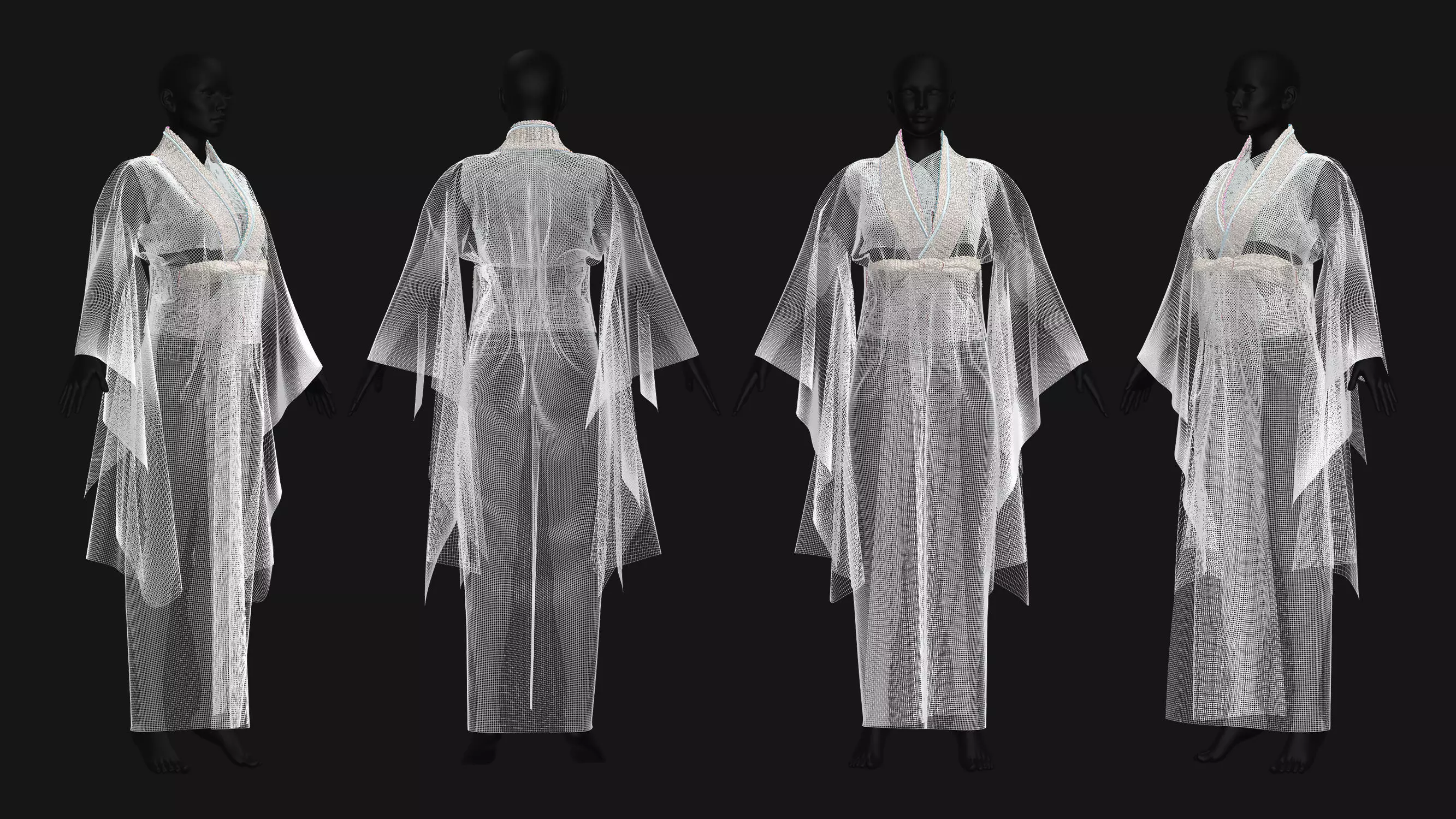6 Female Kimono Outfit 3D model_3