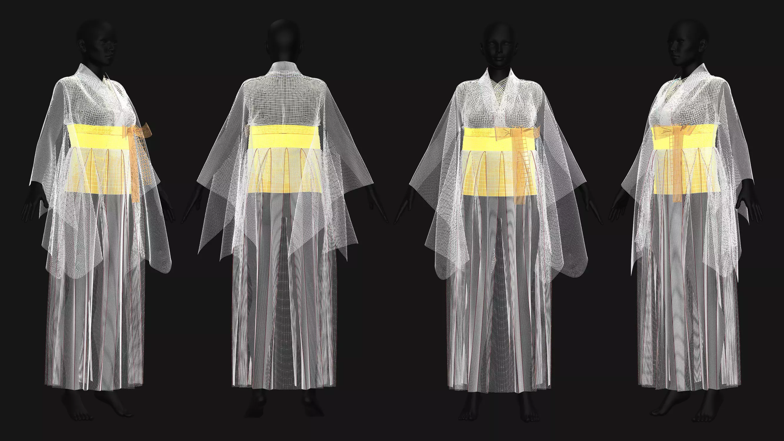 6 Female Kimono Outfit 3D model_9