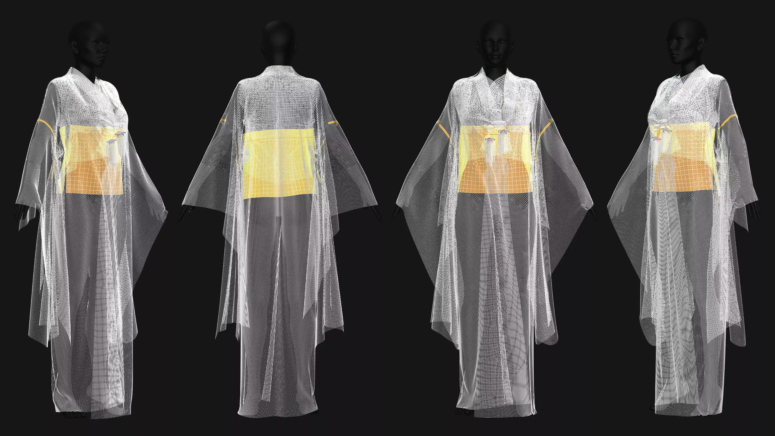 6 Female Kimono Outfit 3D model_12