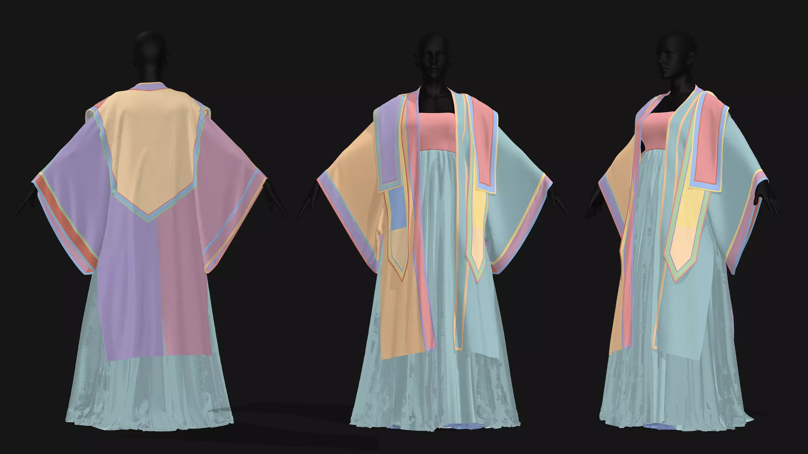6 Female Kimono Outfit 3D model_17