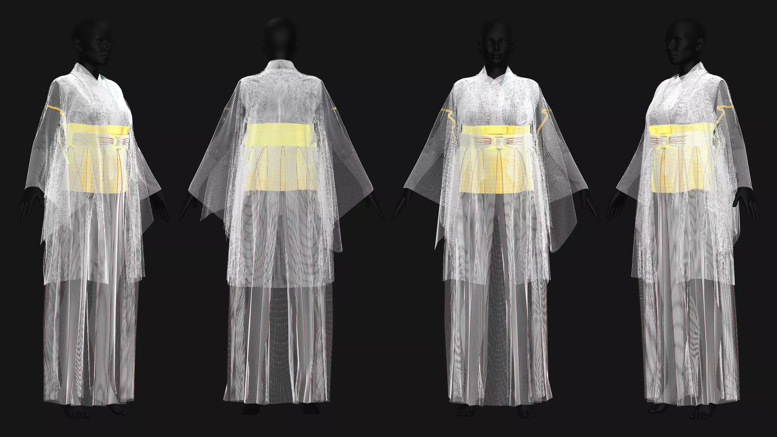 6 Female Kimono Outfit 3D model_15