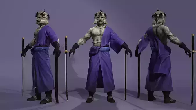 Samurai JUMP FORCE Shishio Makoto Realistic Next-Gen UE Engine 3D model