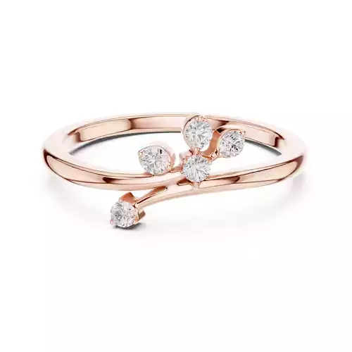 Five Round Diamond Bypass Engagement Ring 3DM STL Video 3D print model