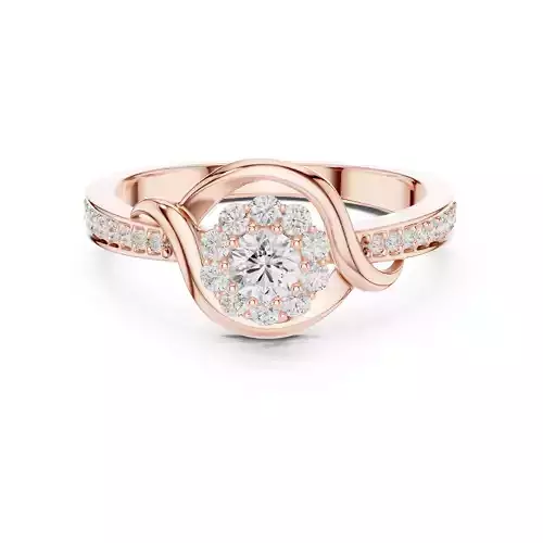 Round Halo Cluster Diamond Engagement Wedding Ring 3DM STL Video