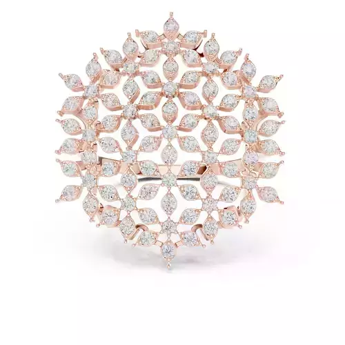 Round Dome Shape Cluster Diamond Engagement Ring 3DM STL Video