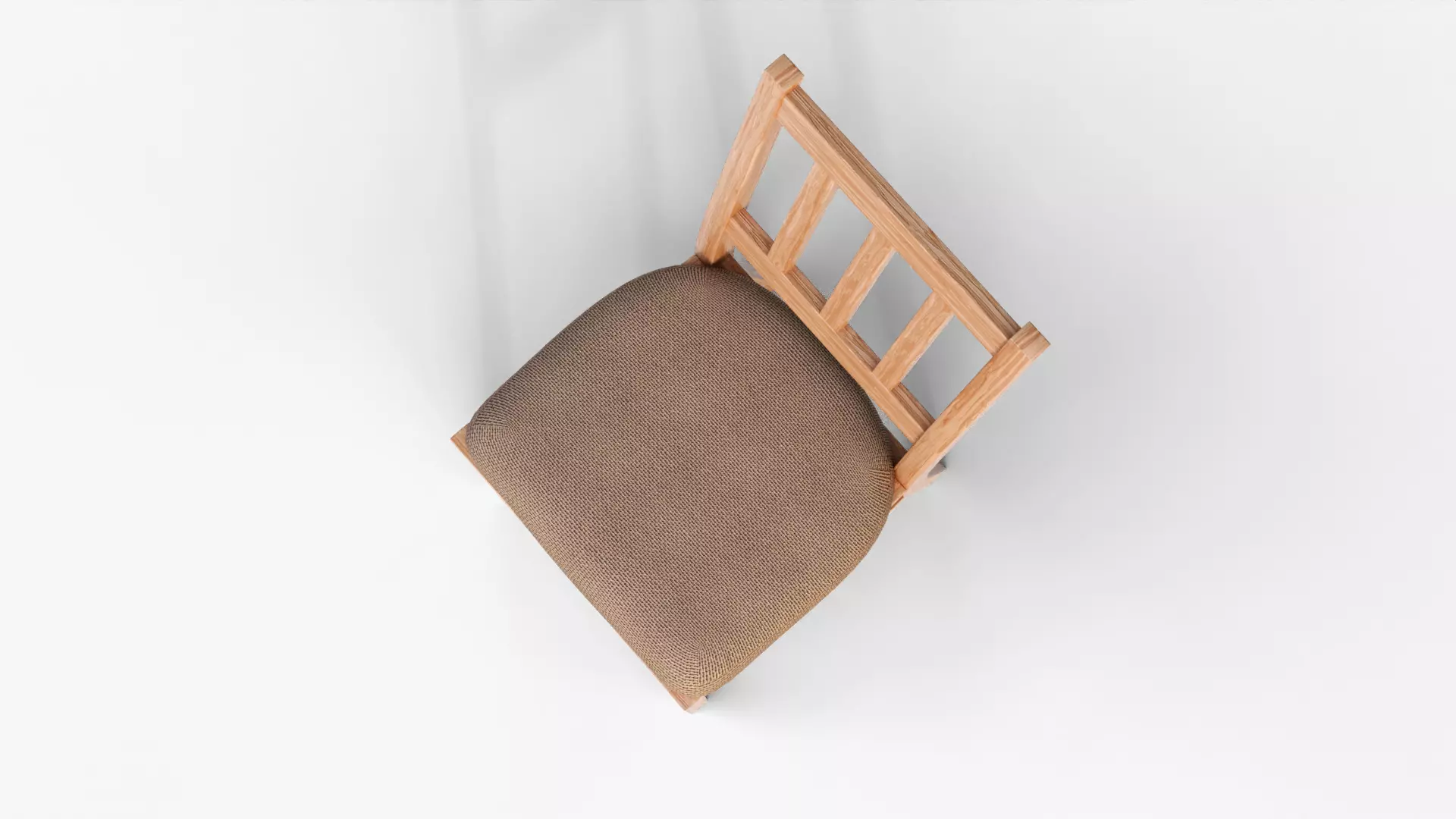 Realistic Wooden Chair with Soft Cushion Low-poly 3D model_2