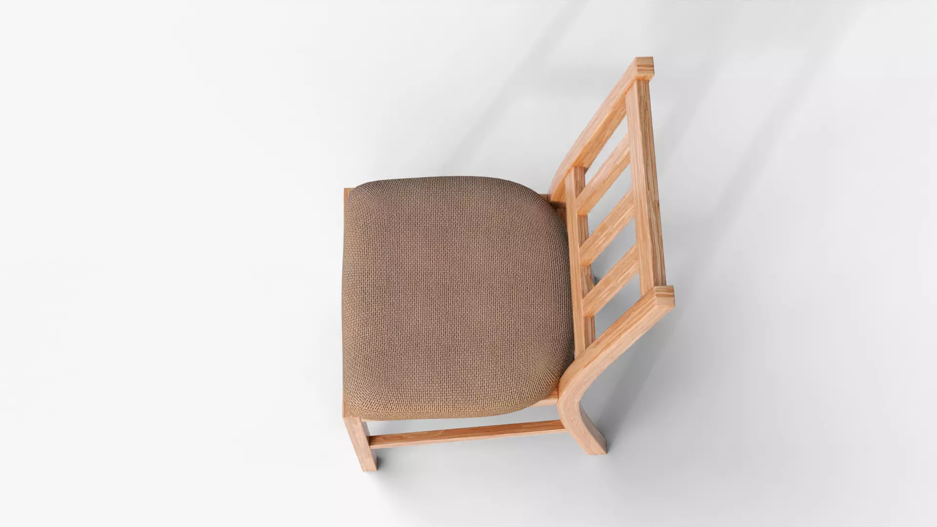 Realistic Wooden Chair with Soft Cushion Low-poly 3D model_7