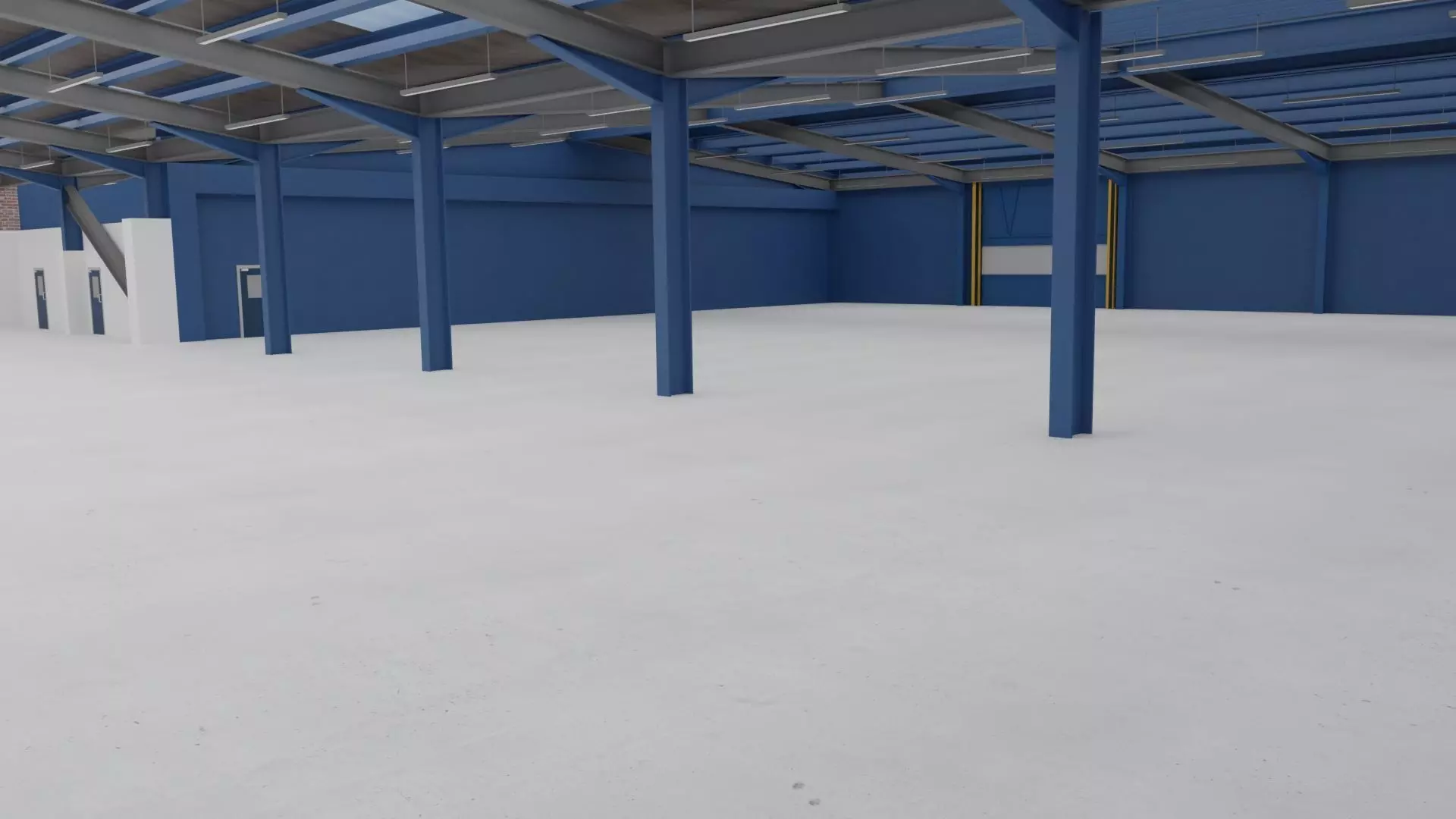 Modern Storage Facility Scene High Quality 3D Asset Low-poly 3D model_1