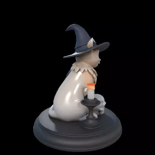 2000 Witch Cat Composition Skull Raven Candleholder 3D print model_29