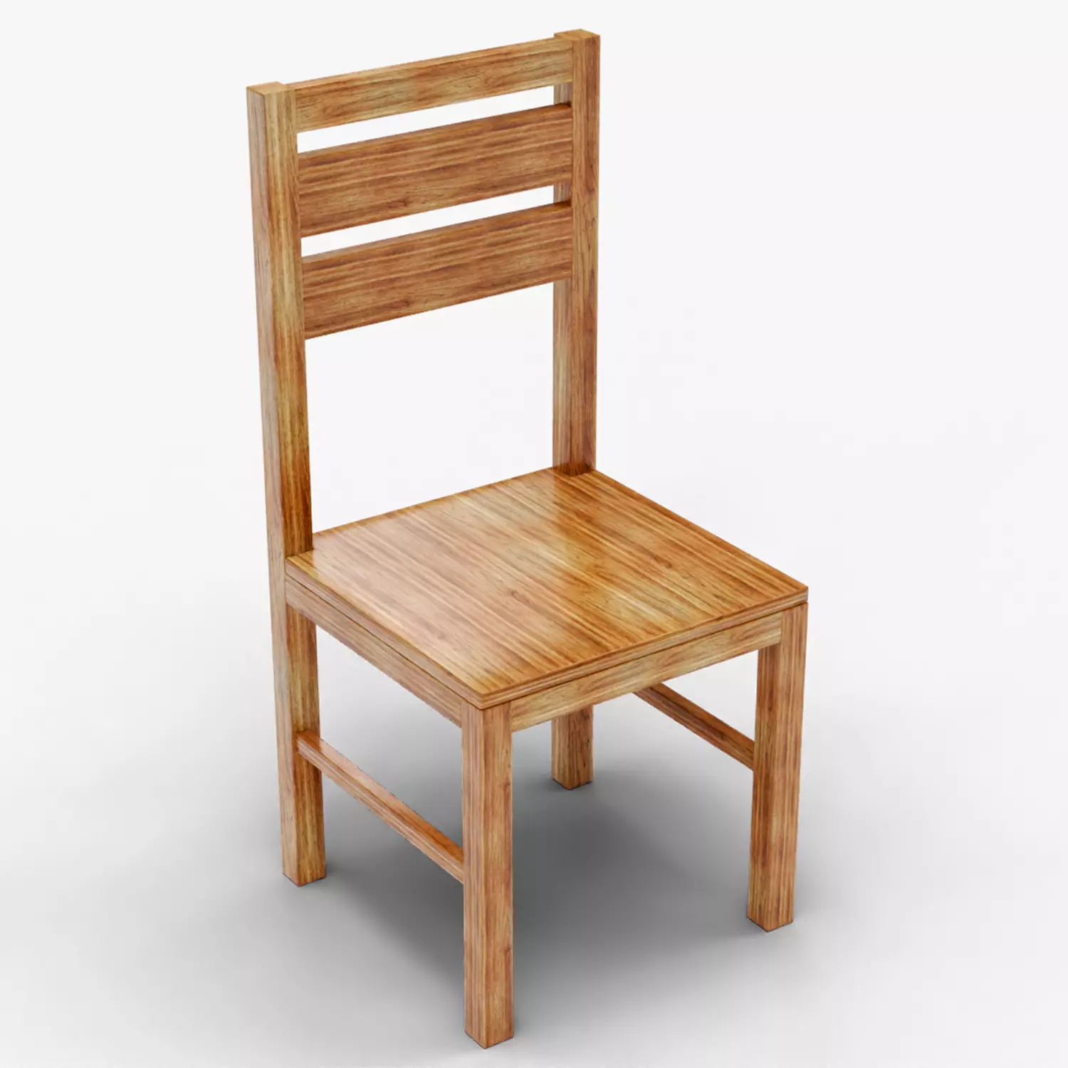 Minimalist Wooden Chair 3D Model with Furniture for Design Low-poly 3D model_0