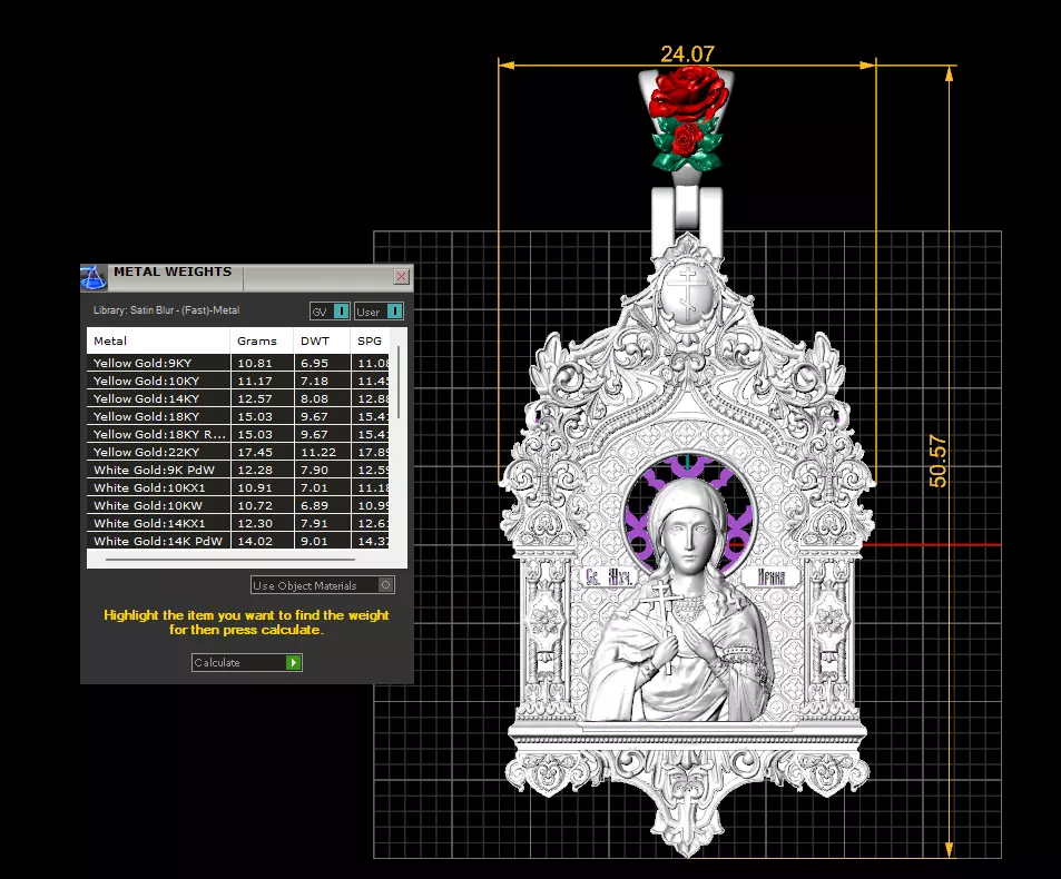 De Santa Irene pendant 3d print model 3D print model_8