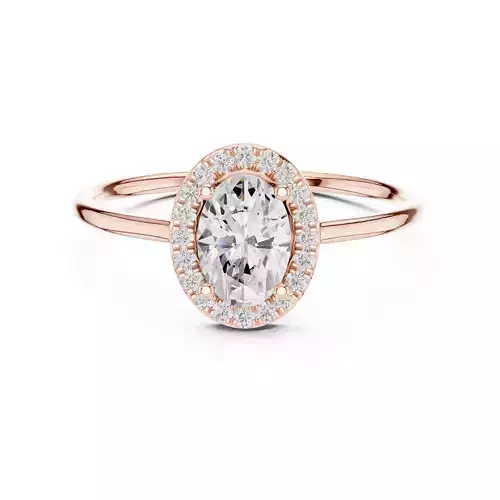 Oval Cut Halo Diamond Engagement Wedding Ring 3DM STL Video