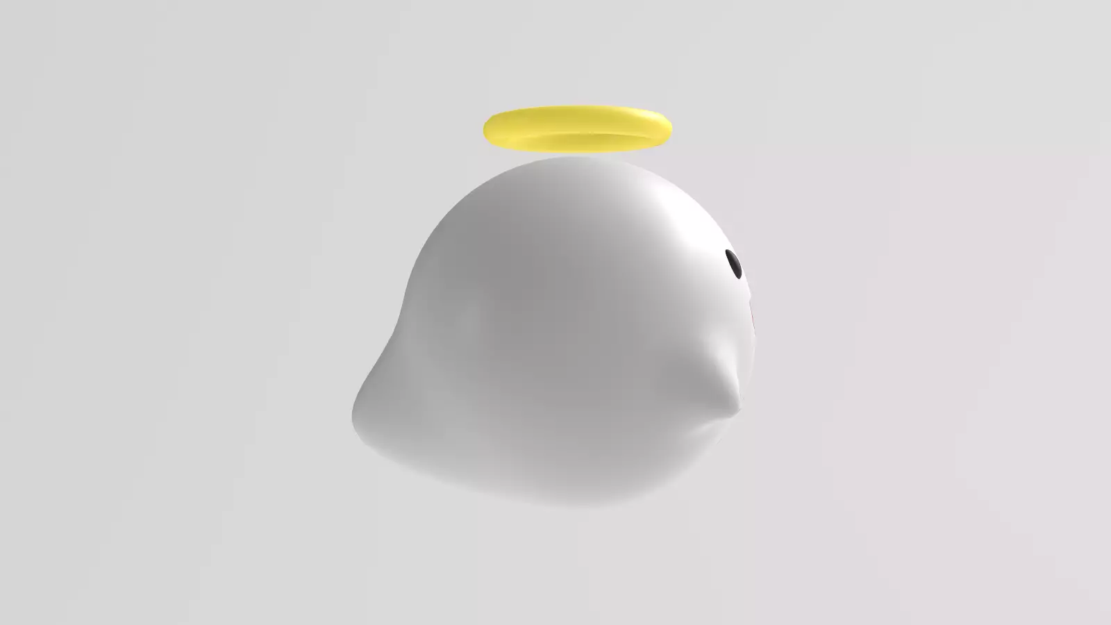 Stylized Low-Poly Cute Angel Ghost Low-poly 3D model_7