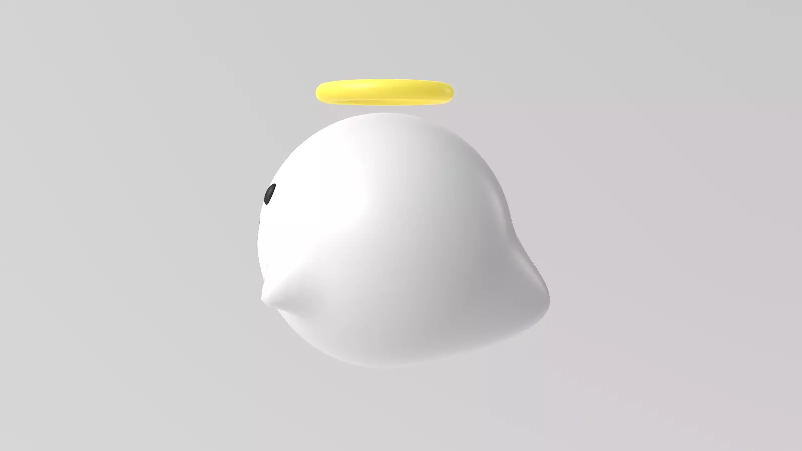 Stylized Low-Poly Cute Angel Ghost Low-poly 3D model_5
