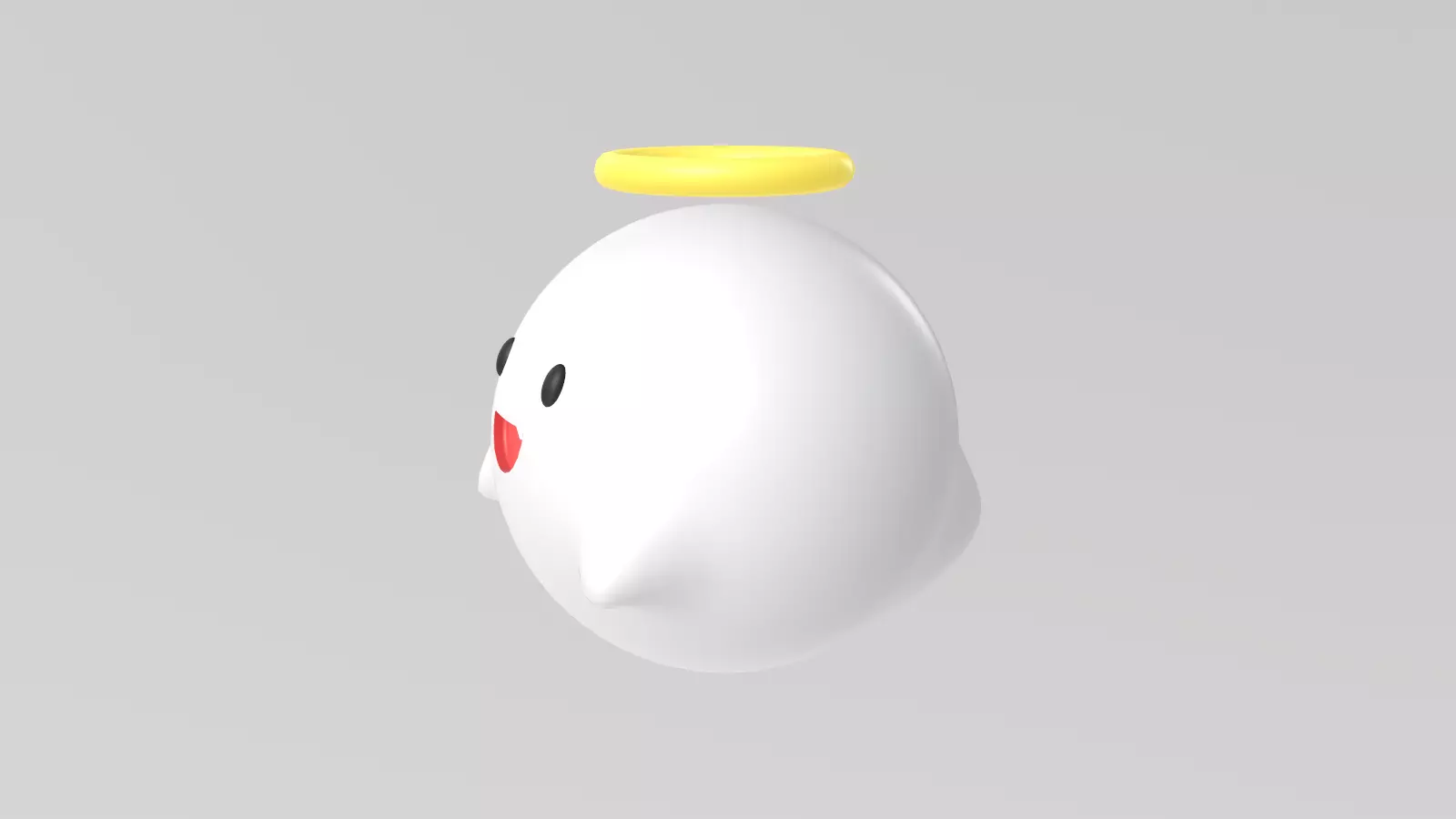 Stylized Low-Poly Cute Angel Ghost Low-poly 3D model_3