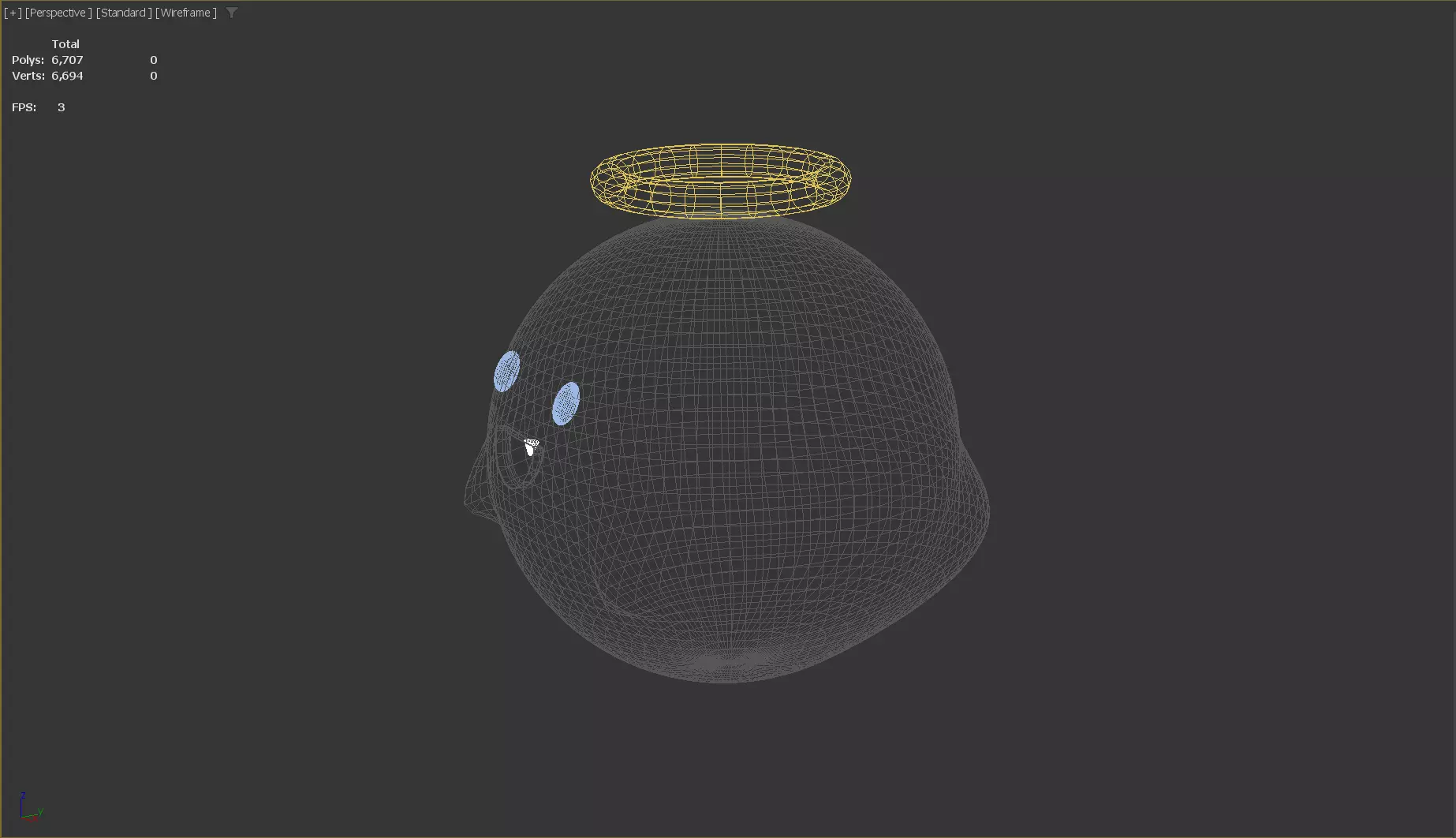 Stylized Low-Poly Cute Angel Ghost Low-poly 3D model_10