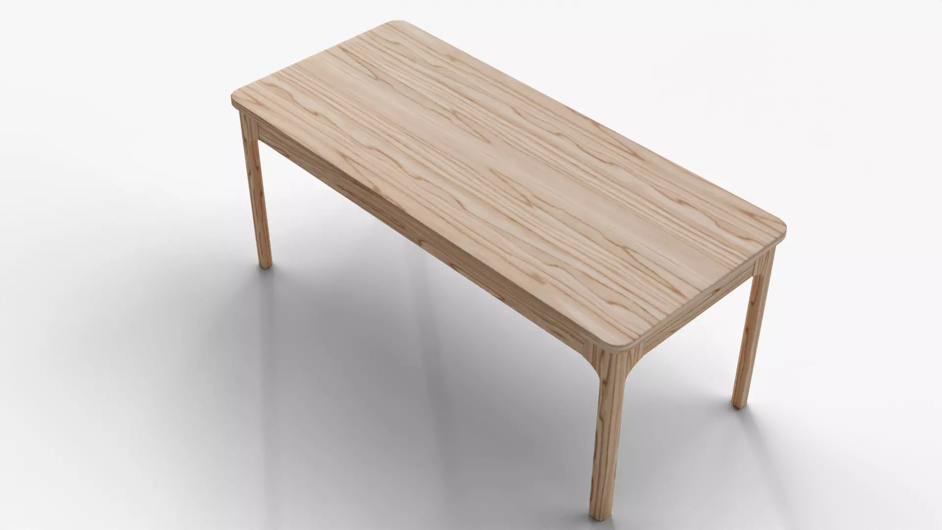 Classic Wooden Table for Interior Decor With Realistic Textures Low-poly 3D model_7